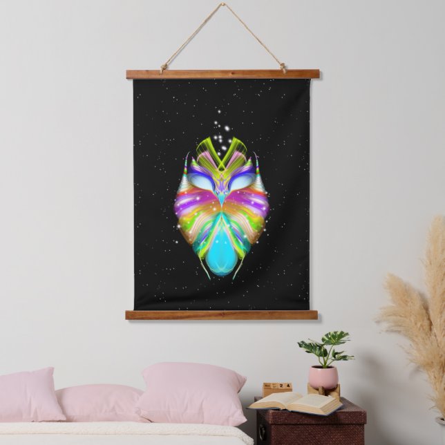 Starlight Oracle Owl Wandteppich Mit Holzrahmen (Schlafzimmer)