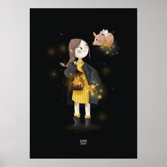 STARLIGHT PIG von Alexandra Dikaia Poster (Vorne)
