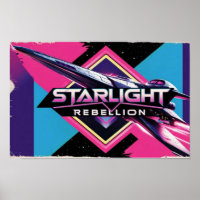 Starlight Rebellion Retro Pop Culture Poster 80er-