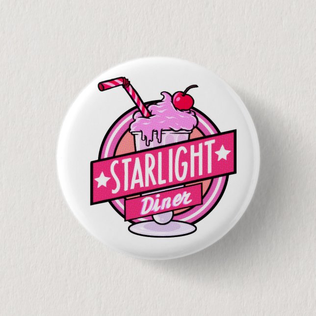 Starlight-Restaurant-Milchshake Pinbadge Button (Vorderseite)