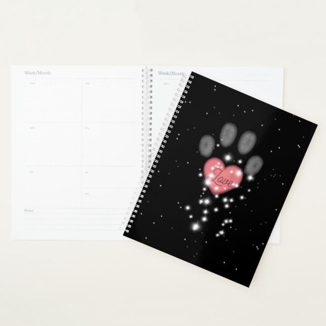 Starlight Rose Coeur Empreinte de patte Pet Sitter (Devant avec enveloppe)