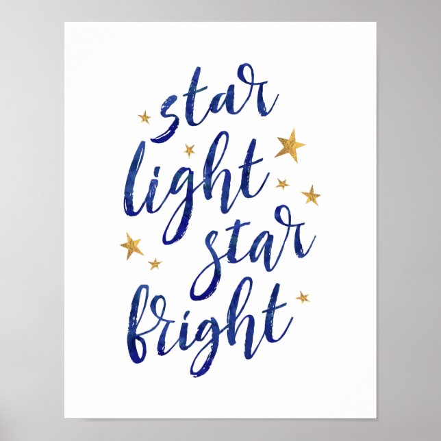 Starlight Star helle Marineblätter Poster (Vorne)