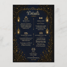 Starlight Symphony Hochzeitsdetails Karte