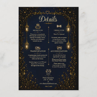 Starlight Symphony Hochzeitsdetails Karte