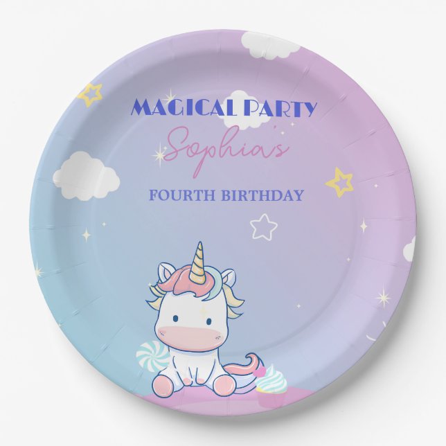 Starlight Unicorn Party Plate Pappteller (Vorderseite)