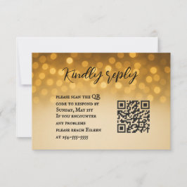 Starlight Vow QR Code Wedding RSVP Card Karte