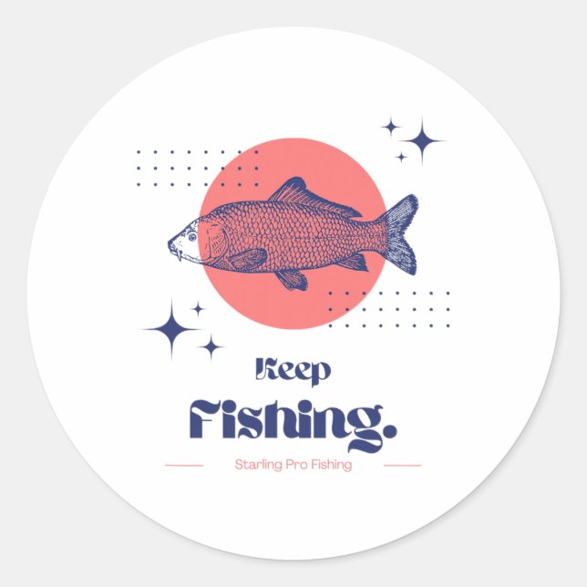 Starling Pro Fishing Keep Fishing  Runder Aufkleber (Vorderseite)