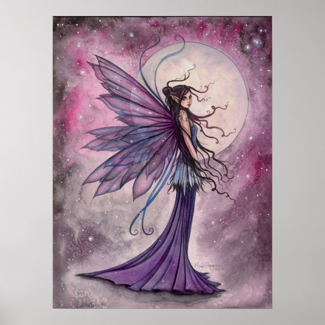 Starlit Amethyst Faiasy Fantasy Art Poster Print (Vorne)