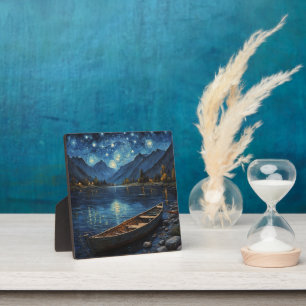"Starlit Drift: Angeln unter dem Kosmos Fotoplatte