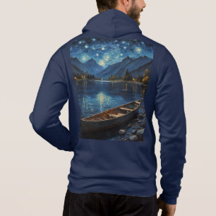 "Starlit Drift: Angeln unter dem Kosmos Hoodie