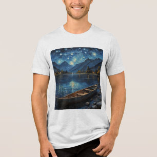 "Starlit Drift: Angeln unter dem Kosmos Tri-Blend Shirt
