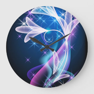 Starlit Elegance: Blumendesign Deep Blue Uhr