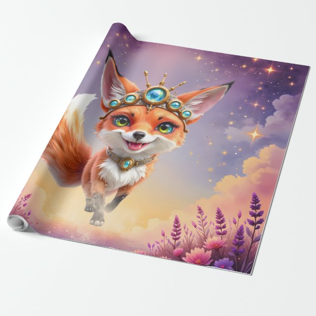 Starlit Fox of the Moonlit Meadows.  Geschenkpapier (Ungerollt)