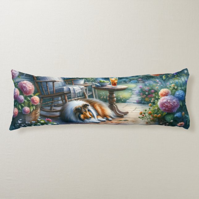 Starlit Garden Porch Sheltie Dream Seitenschläferkissen (Vorderseite)