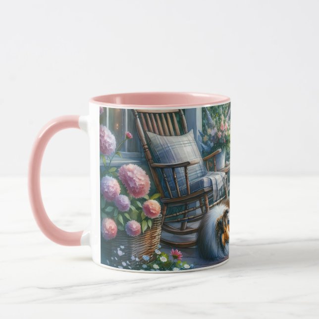 Starlit Garden Porch Sheltie Dream Tasse (Links)