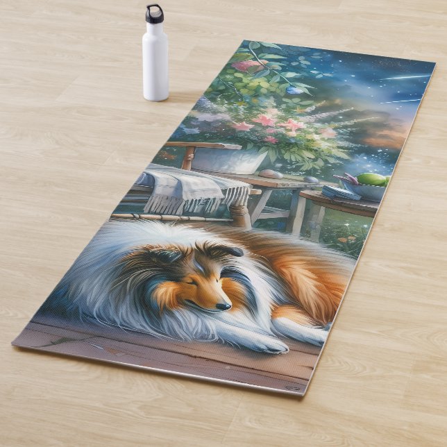 Starlit Garden Porch Sheltie Dream Yogamatte (Beispiel)