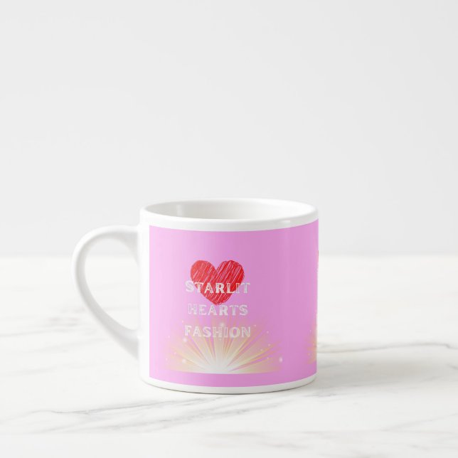 Starlit Hearts Fashion Red Heart Shine Espressotasse (Links)