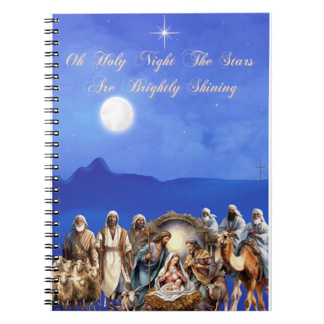 Starlit Nativity: Oh Heilige Nacht Notizblock (Vorderseite)