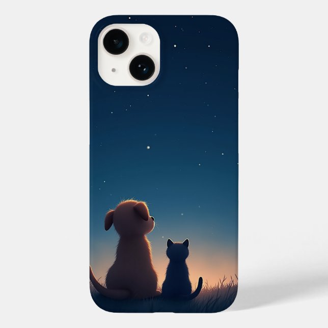 Starlit Puppy & Kitten iPhone 14 Fall Case-Mate iPhone 14 Hülle (Rückseite)