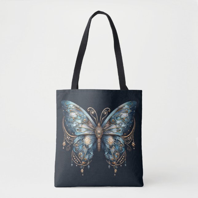Starlit Wings Celestial Moth – Lunar Magic Art  Tasche (Vorderseite)