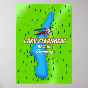 Starnberger Bavaria Deutschland Reiseplakat Poster