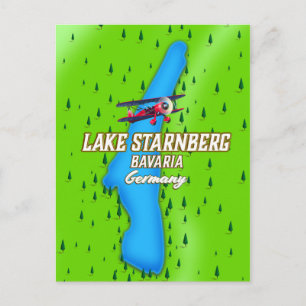 Starnberger Bavaria Deutschland Reiseplakat Postkarte