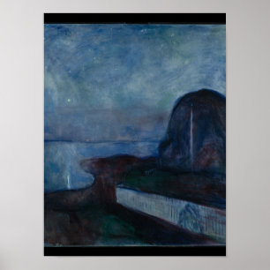 Starnight by Edvard Munch symbolischer Maler Poster
