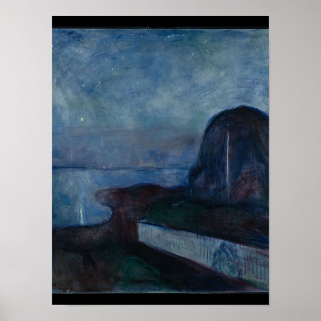 Starnight by Edvard Munch symbolischer Maler Poster (Vorne)