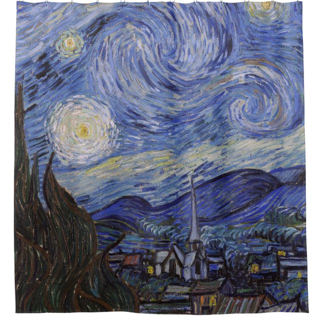 Starnight von Vincent Willem van Gogh Gemälde Duschvorhang (Vorderseite)