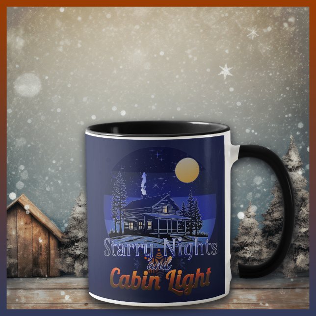 Starnights und Cabin Light Retro Sunset Tasse (Von Creator hochgeladen)