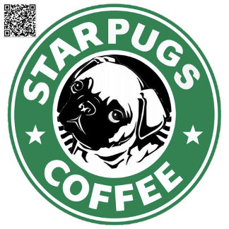Starpug-Kaffee Runder Aufkleber