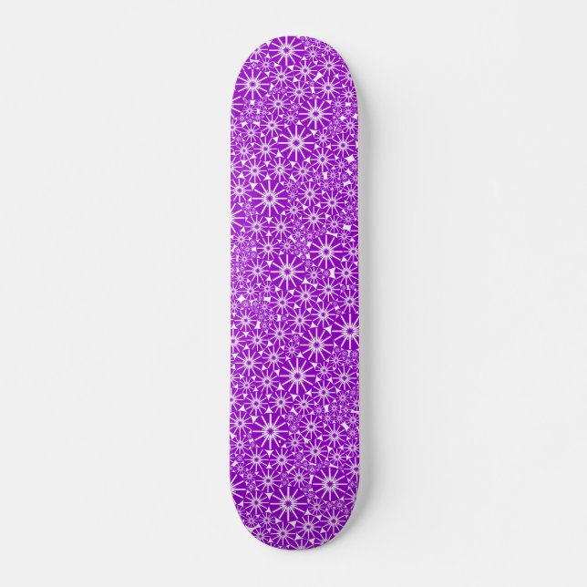 Starrad Abstrakt - Lila auf White Skateboard (Vorne)