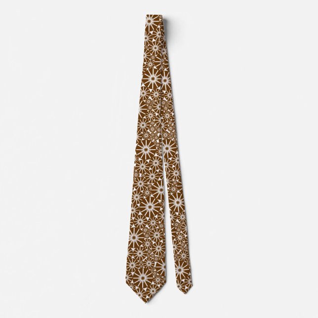 Starrad Muster III - Walnut on White Krawatte (Vorderseite)