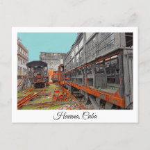 Starre alte Lokomotiven und Zugwagen Postkarte