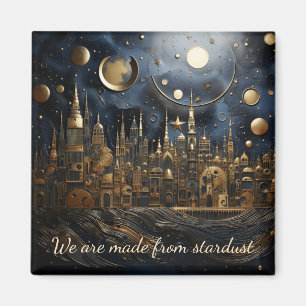 Starre Nacht über Stadtbild 2 von 8 Quadratmetern Magnet