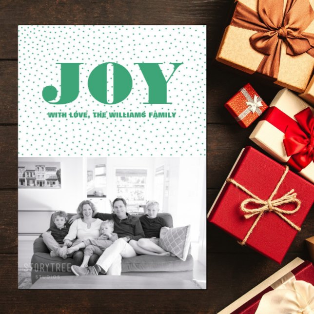 Starred Joliday Foto Card | Grün Feiertagskarte (Starred Joy Holiday Photo Card - Green)