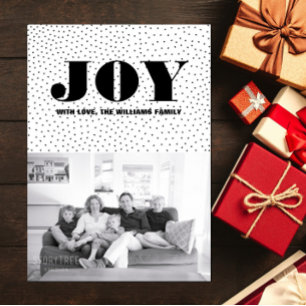 Starred Joy Carte photo de vacances Noir