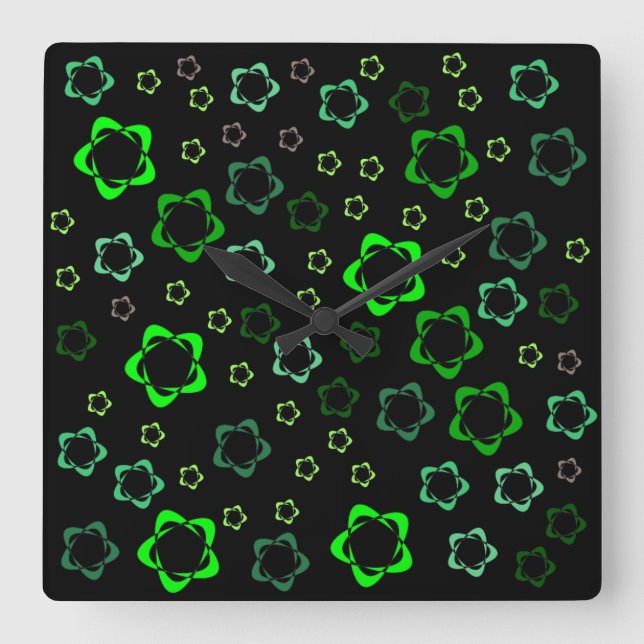 Starred Wall Clock Quadratische Wanduhr (Vorderseite)