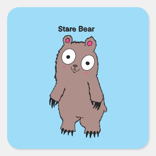 Starrer Bär Aufkleber (Vorderseite)