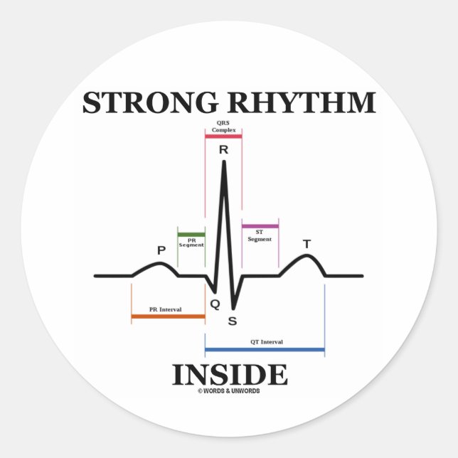 Starrhythmus Inside (EKG/EKG Heartbeat) Runder Aufkleber (Vorderseite)