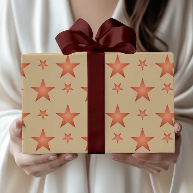 Starrmuster in Gradienten Terracotta orange Geschenkpapier (Von Creator hochgeladen)