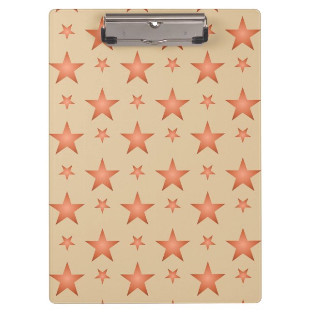 Starrmuster in Gradienten Terracotta orange Klemmbrett (Vorderseite)