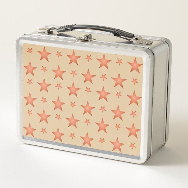 Starrmuster in Gradienten Terracotta orange Metall Brotdose (Vorderseite)