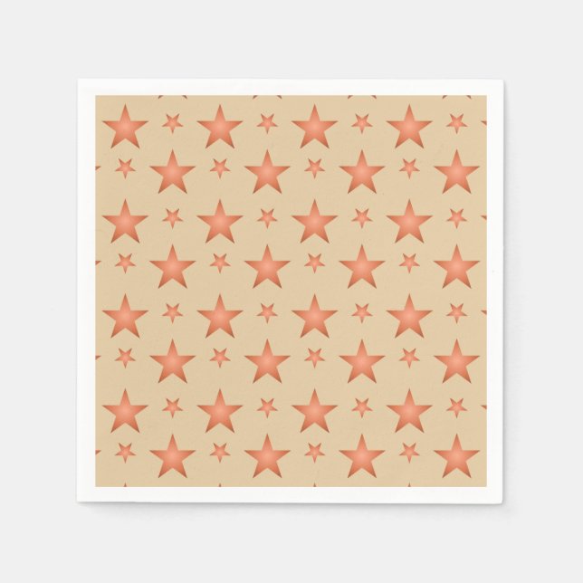 Starrmuster in Gradienten Terracotta orange Serviette (Vorderseite)