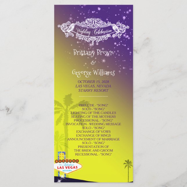 Starry Abend Las Vegas Wedding Program Programm (Vorderseite)