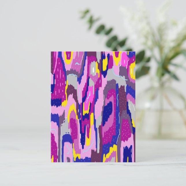 Starry Abstrakt in Purples und Blues Postkarte (Stehend Vorderseite)