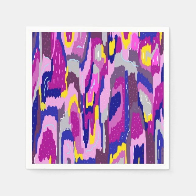 Starry Abstrakt in Purples und Blues Serviette (Vorderseite)