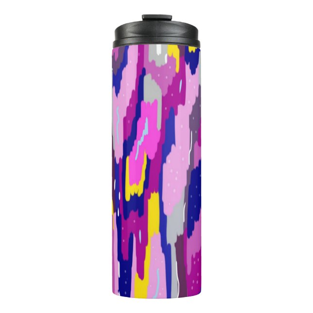 Starry Abstrakt in Purples und Blues Thermosbecher (Vorderseite)