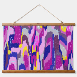 Starry Abstrakt in Purples und Blues Wandteppich Mit Holzrahmen