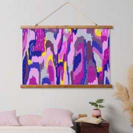 Starry Abstrakt in Purples und Blues Wandteppich Mit Holzrahmen